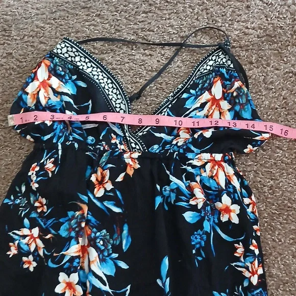 Jealous Tomato blue floral print high low maxi dress size small - Picture 12 of 15